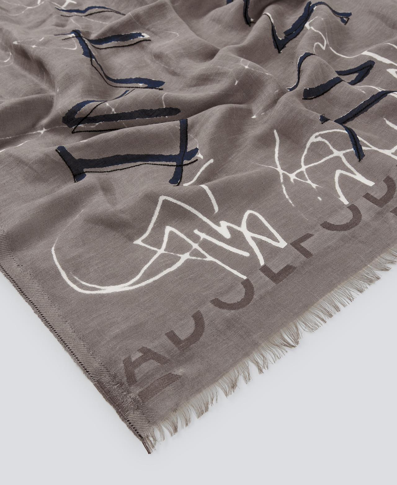 Xaile com Estampado em Linho Europeu Natural-3