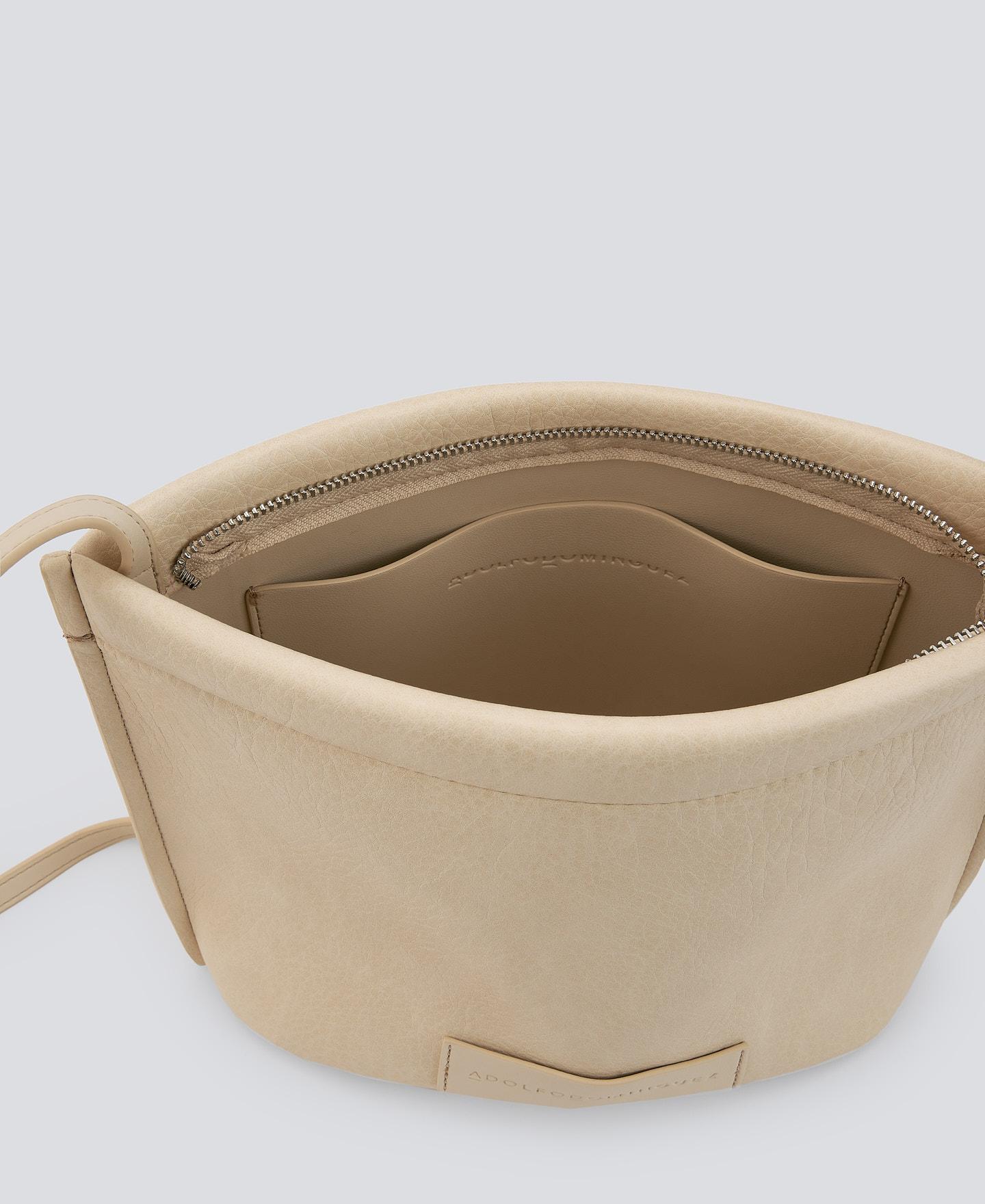 Mala de Tiracolo Média de Material Reciclado Creme-3