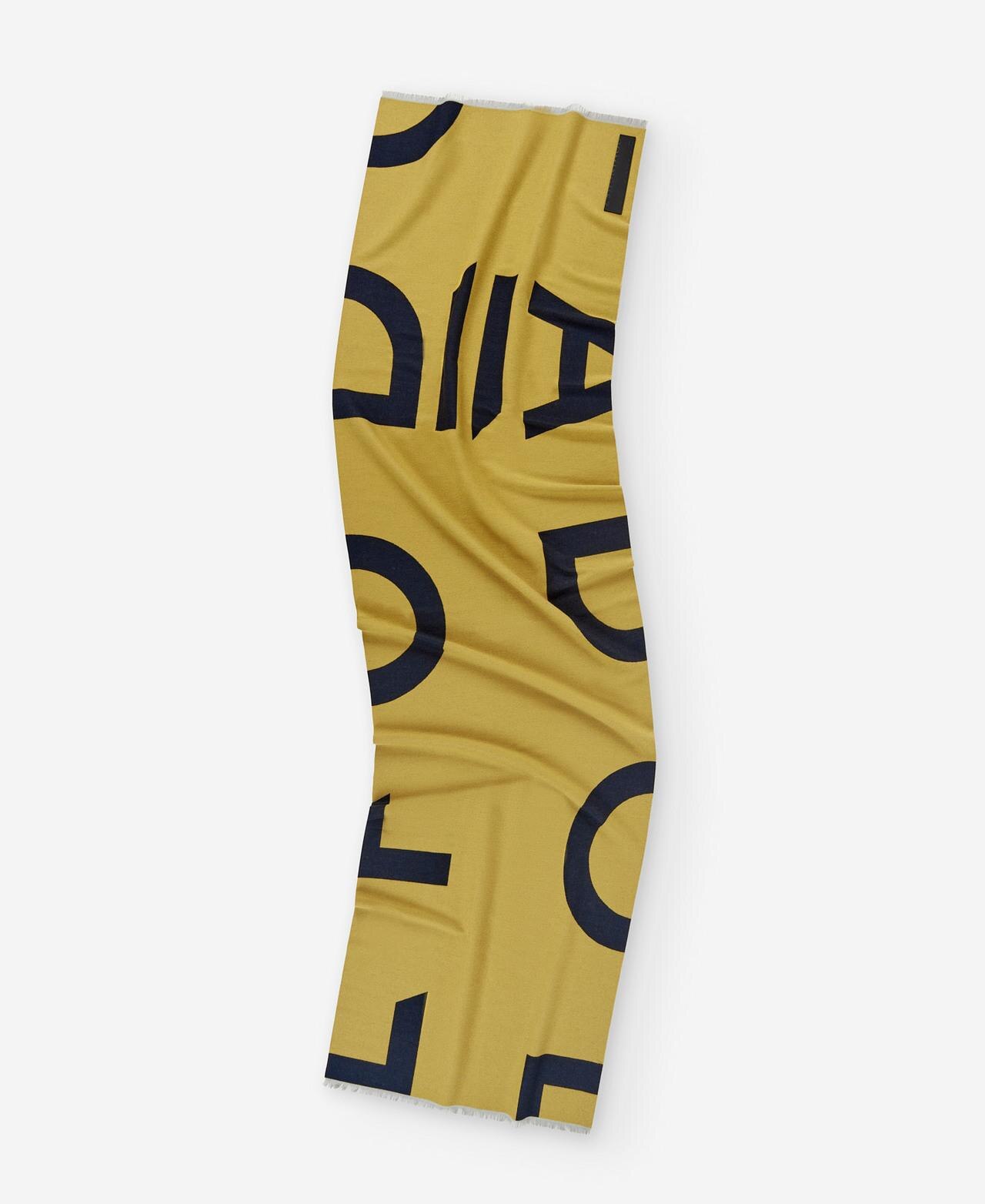 Cachecol Maxi com Logo Jacquard - Amarelo Amarelo-2