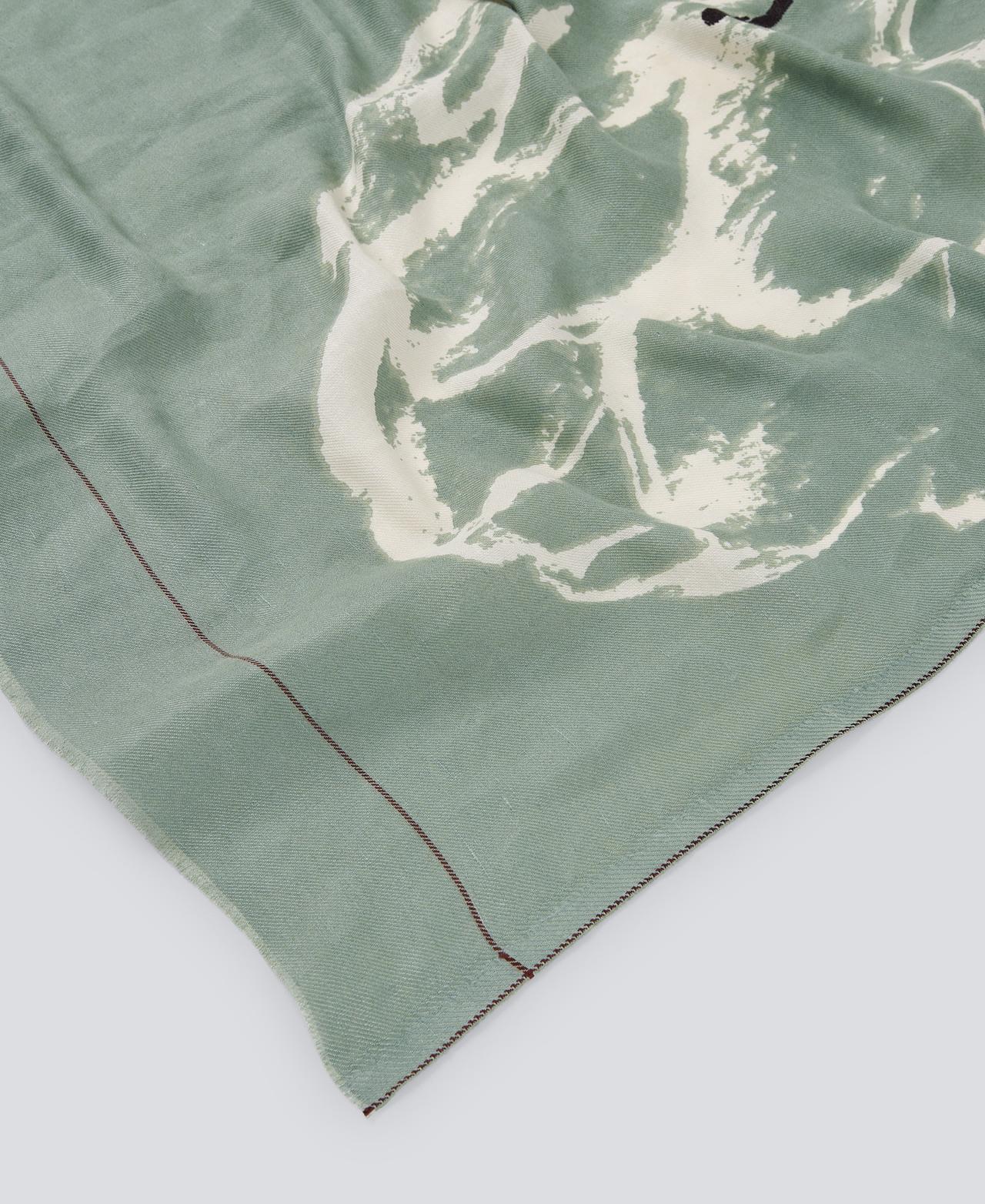 Xaile com Motivo Alcachofra e Logo Estampado Verde-3