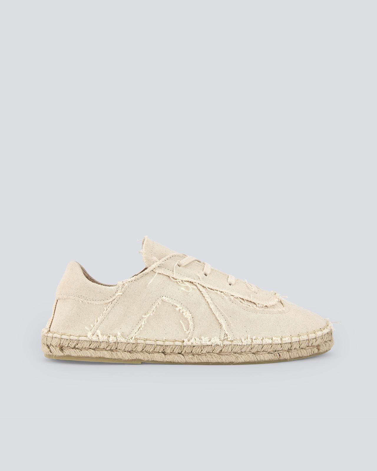 Sapatilhas Desportivas com Maxi Logo Desfiado - Branco Natural-1
