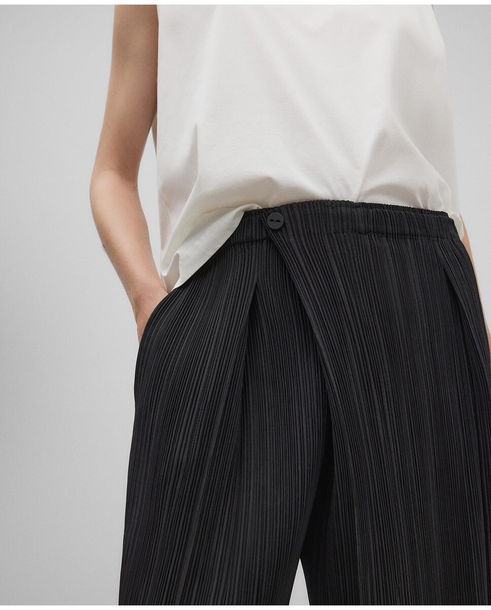 Adolfo Dominguez Crinkle Palazzo Negras 2024 Pantalones Palazzo