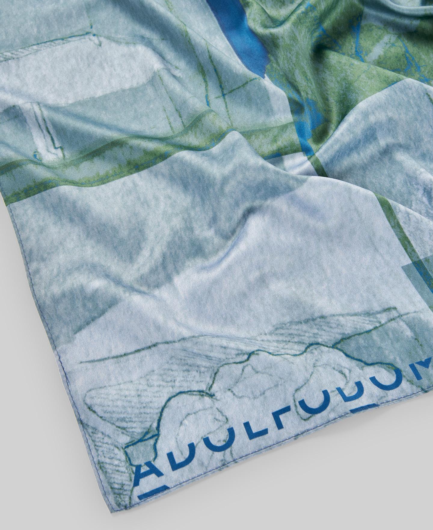 Écharpe Média Estampada Azul / Verde-3