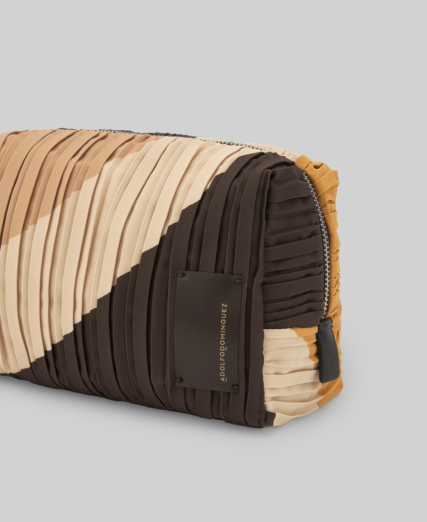 Necessaire Estampado em Crinkle Bege / Castanho-2