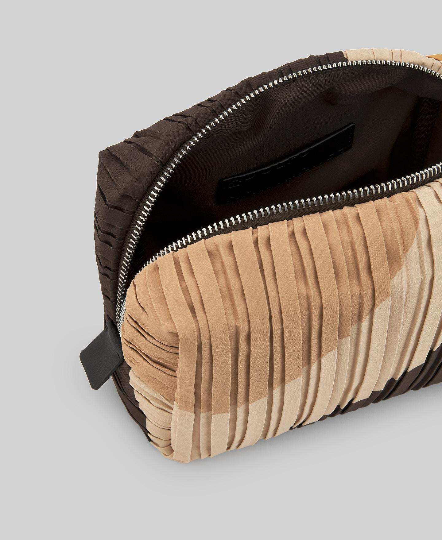 Necessaire Estampado em Crinkle Bege / Castanho-3