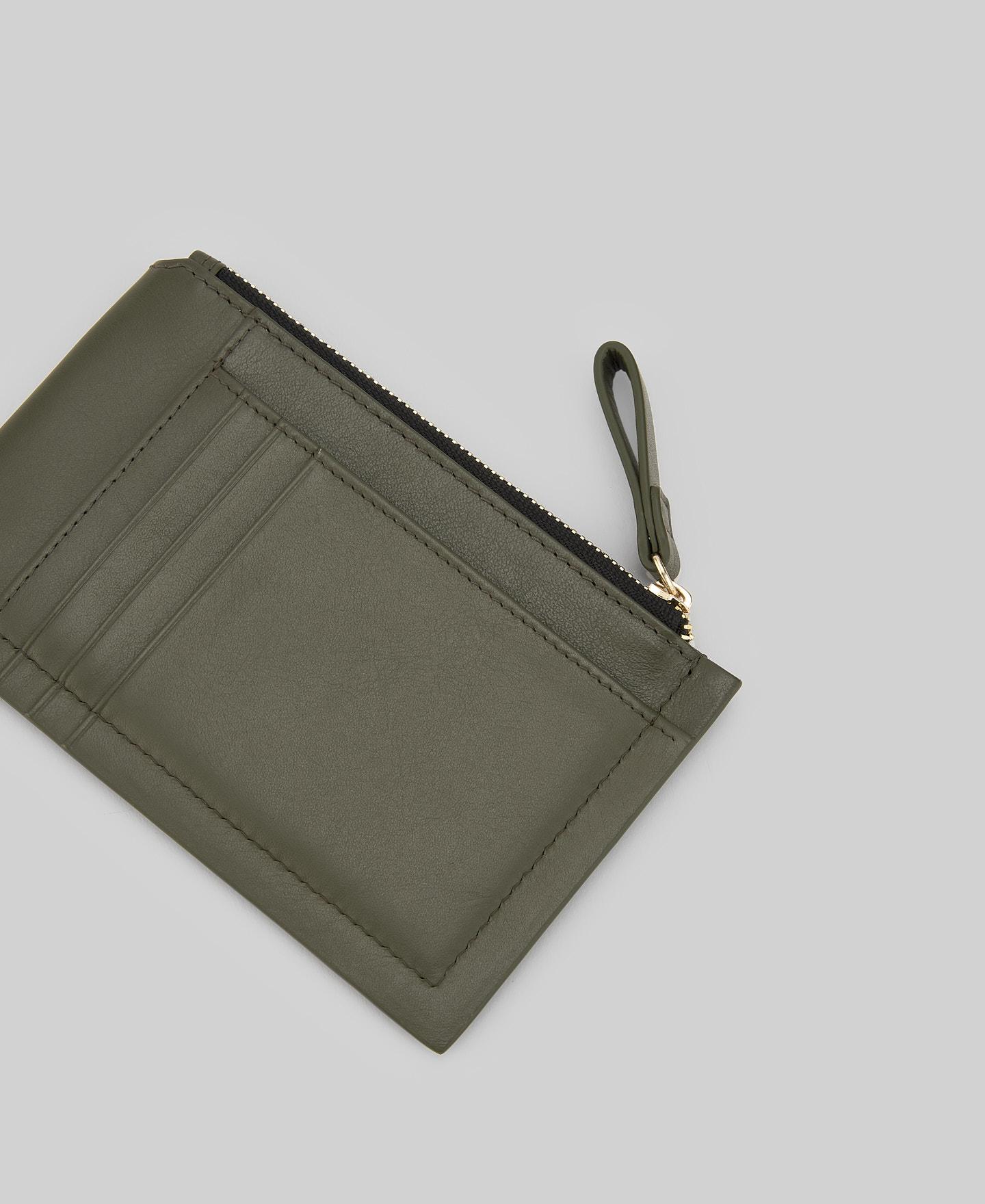 Porta-moedas de Pele com Maxi Logo Verde-escuro-2