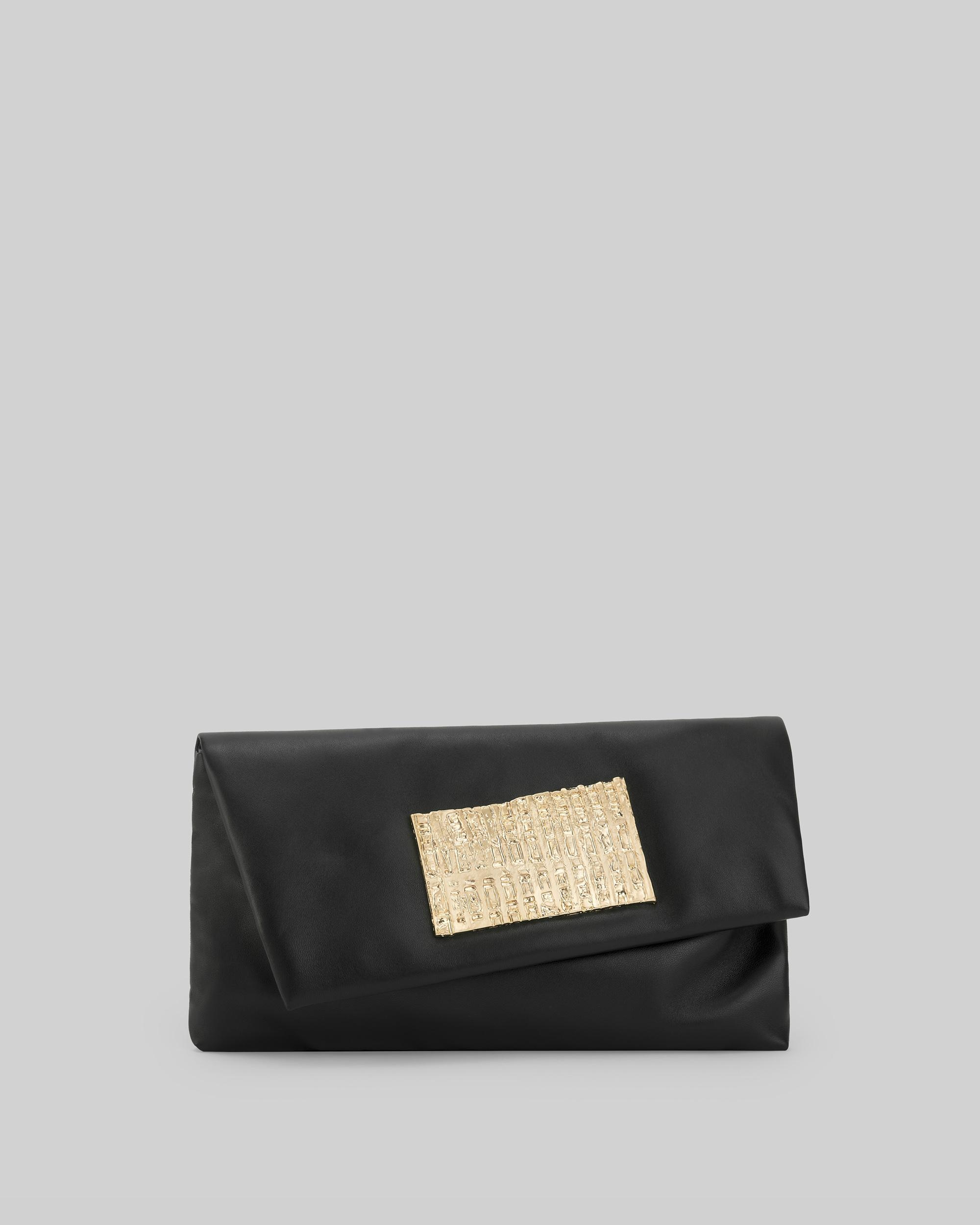 Mala de Festa Tipo Clutch de Pele Fabricada em Espanha Preto-1