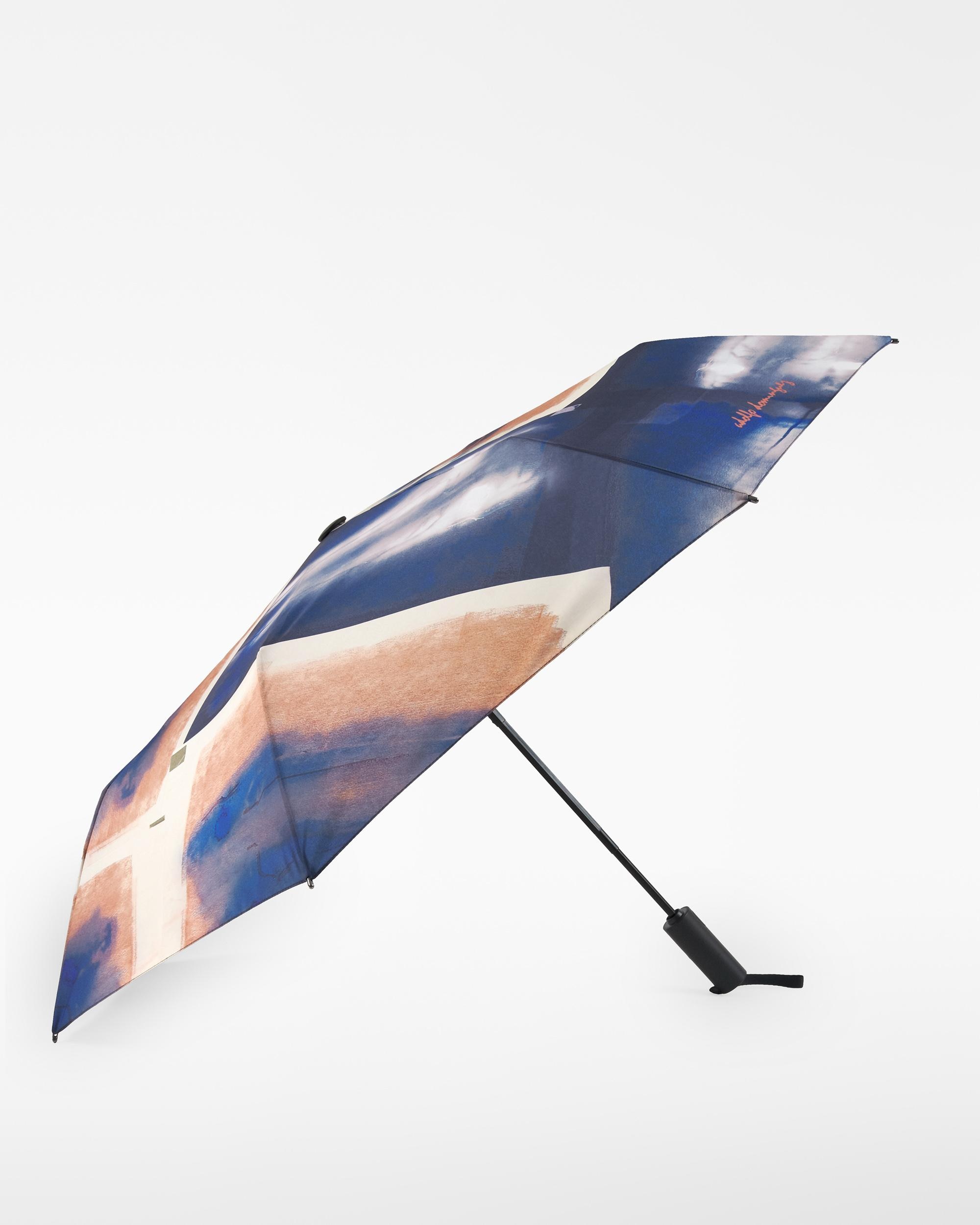 Guarda-chuva Plegável Automático Azul / Branco-1