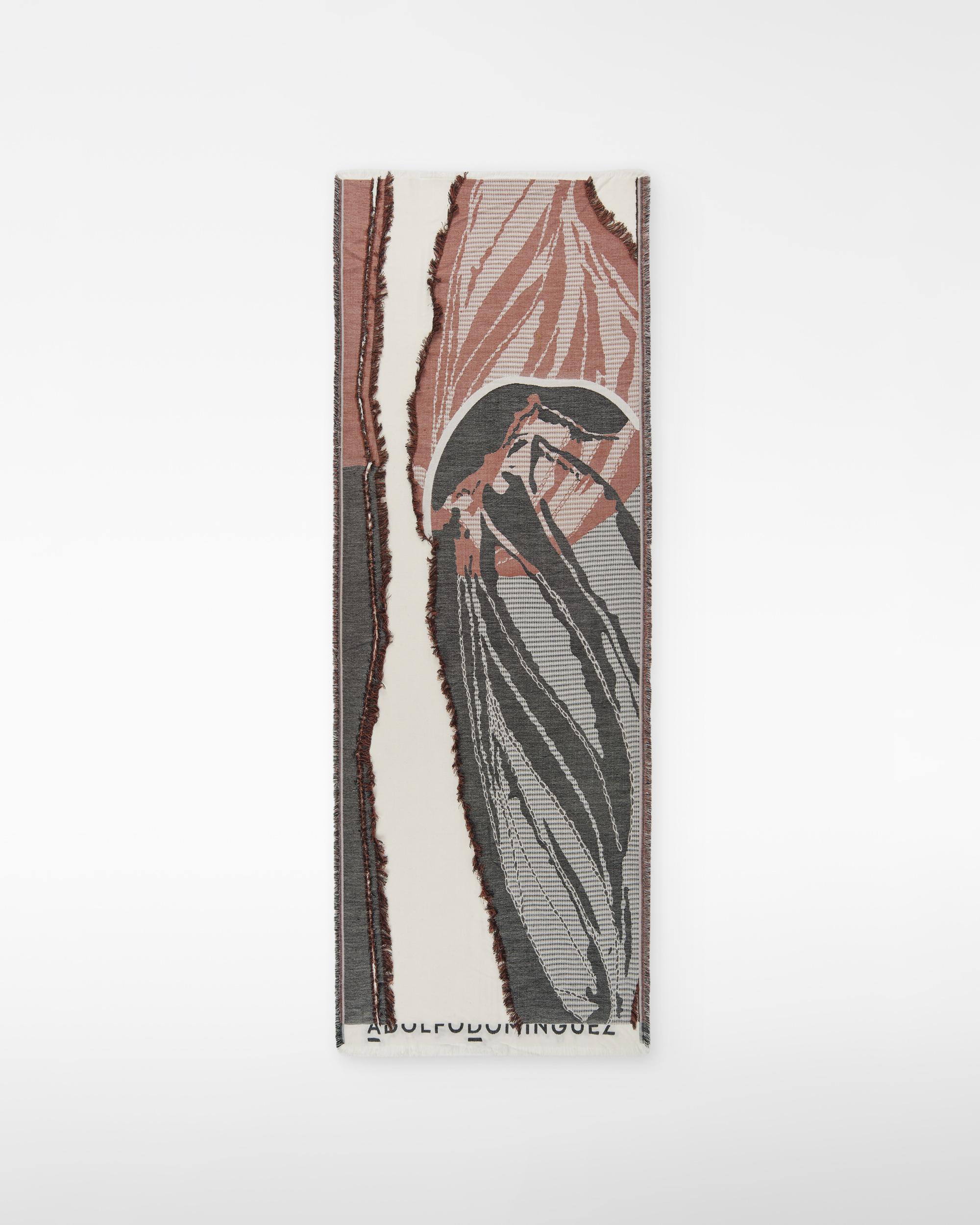 Écharpe com Estampado Jacquard Castanho / Branco gasto-1