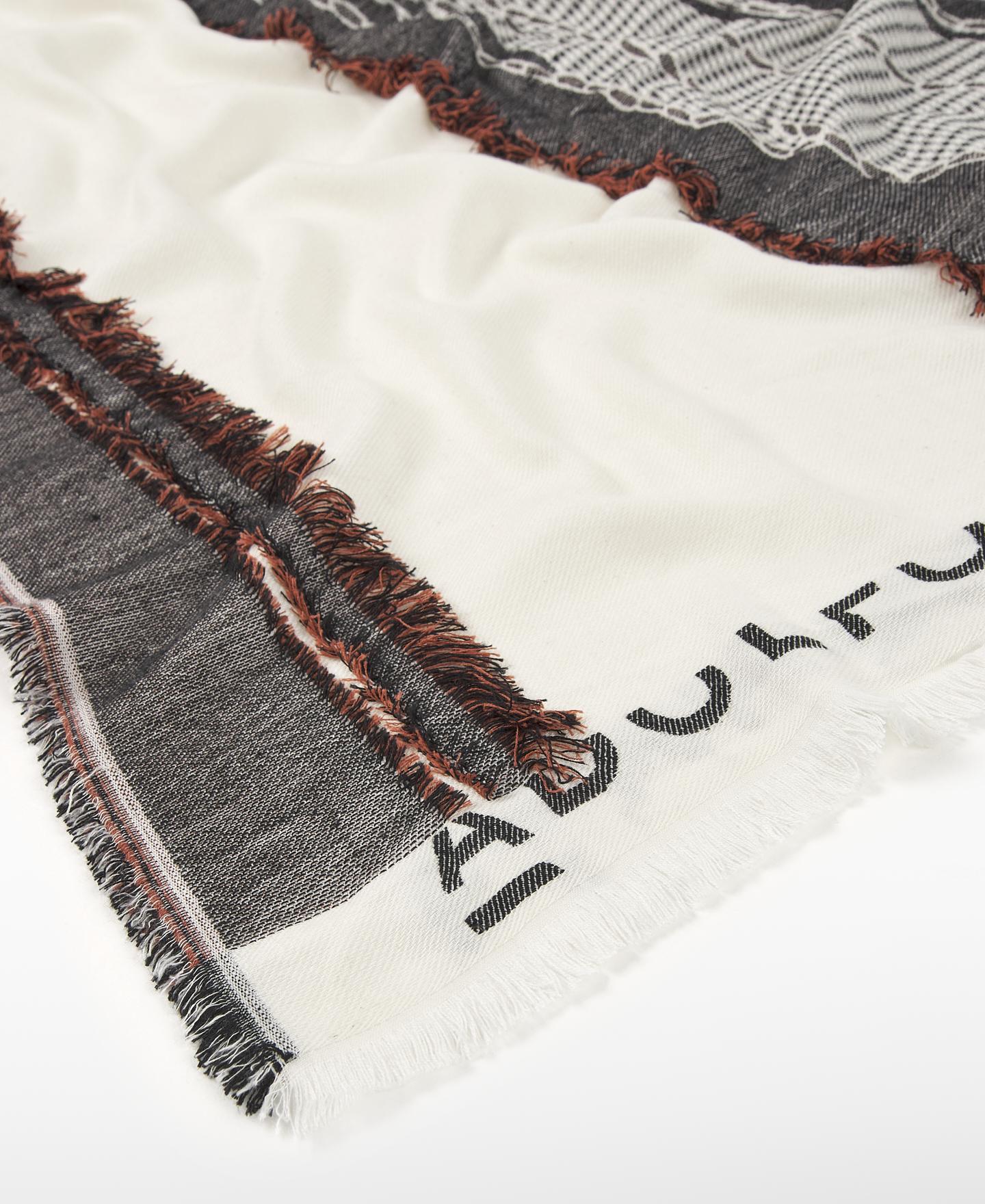 Écharpe com Estampado Jacquard Castanho / Branco gasto-2
