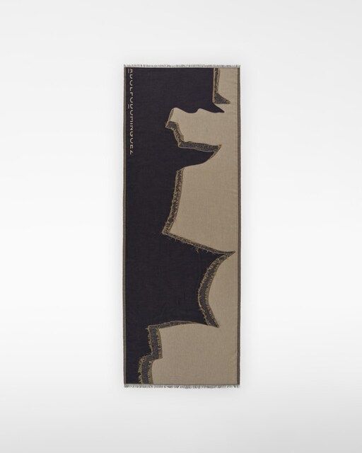 Imagem 0 de Xaile Bicolor com Rede e Cortes Jacquard