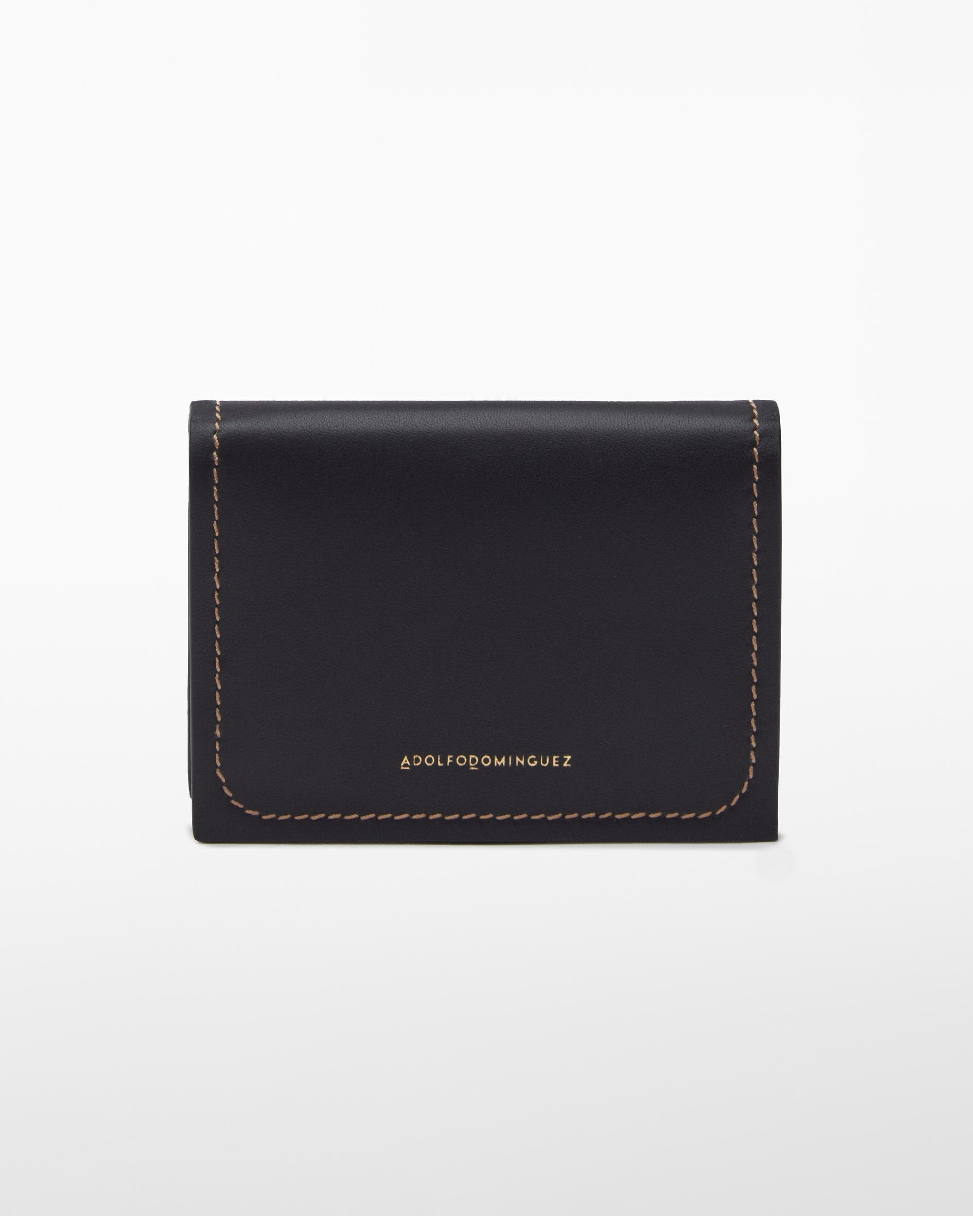 Porta-moedas Rígido de Pele Responsável Preto-1