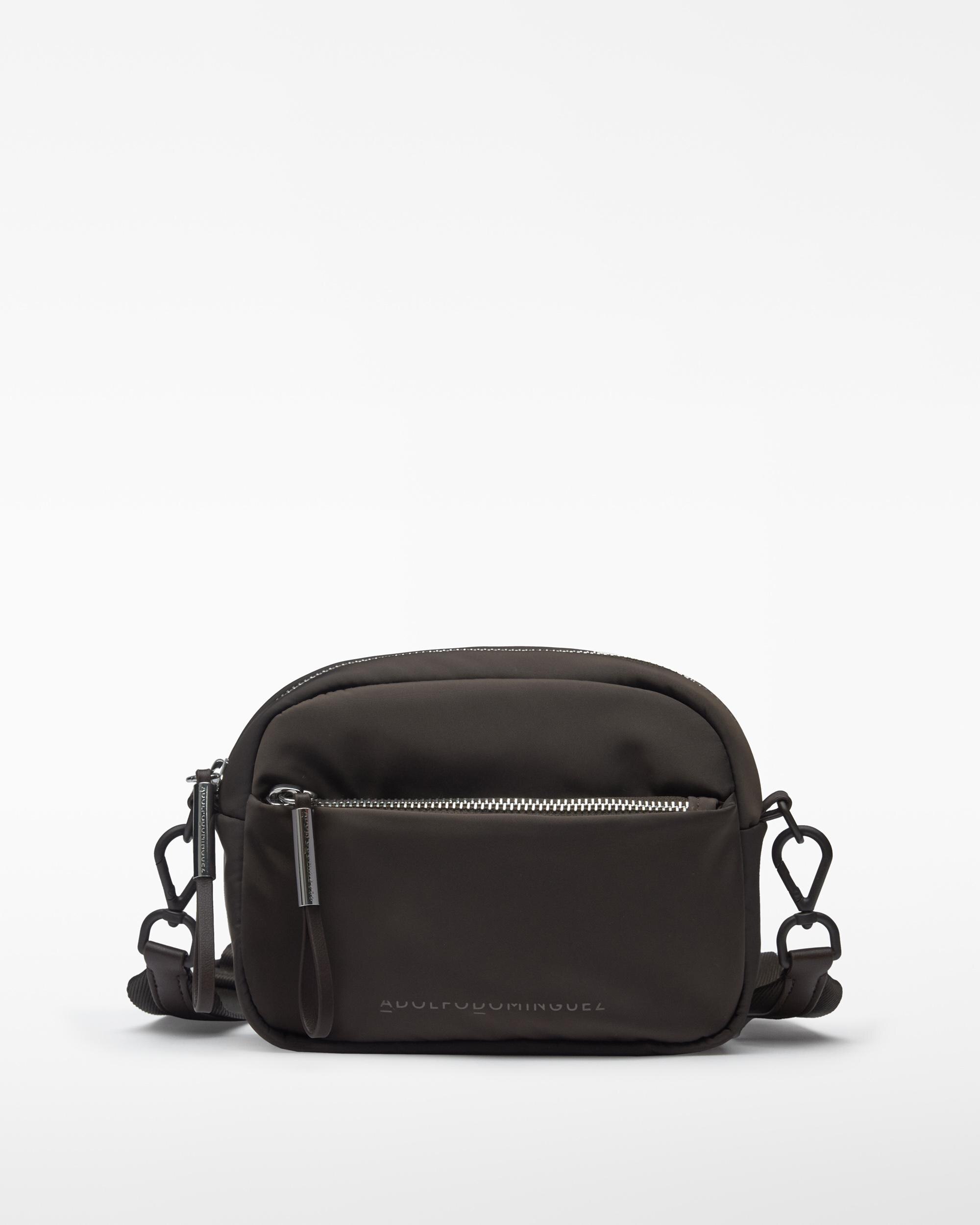Mala a Tiracolo Pequena com Fecho Zip Preto-1