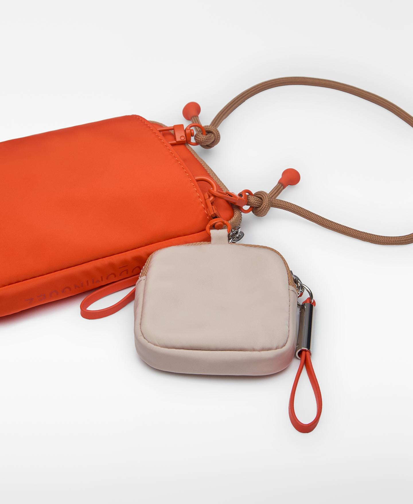 Mala para Telemóvel com Fecho Zip e Alça Laranja-2