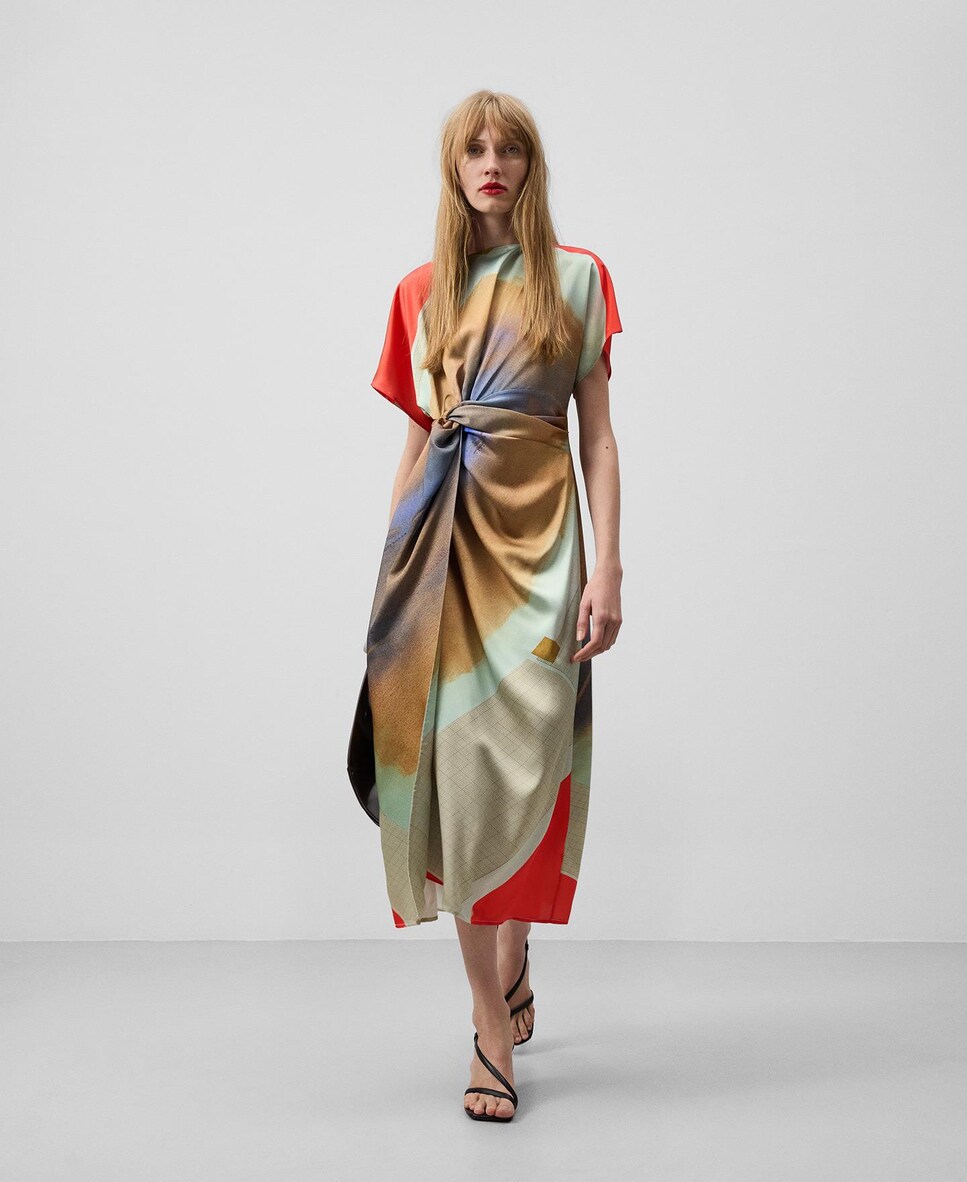 Vestido Midi com Estampado Amarelo-2