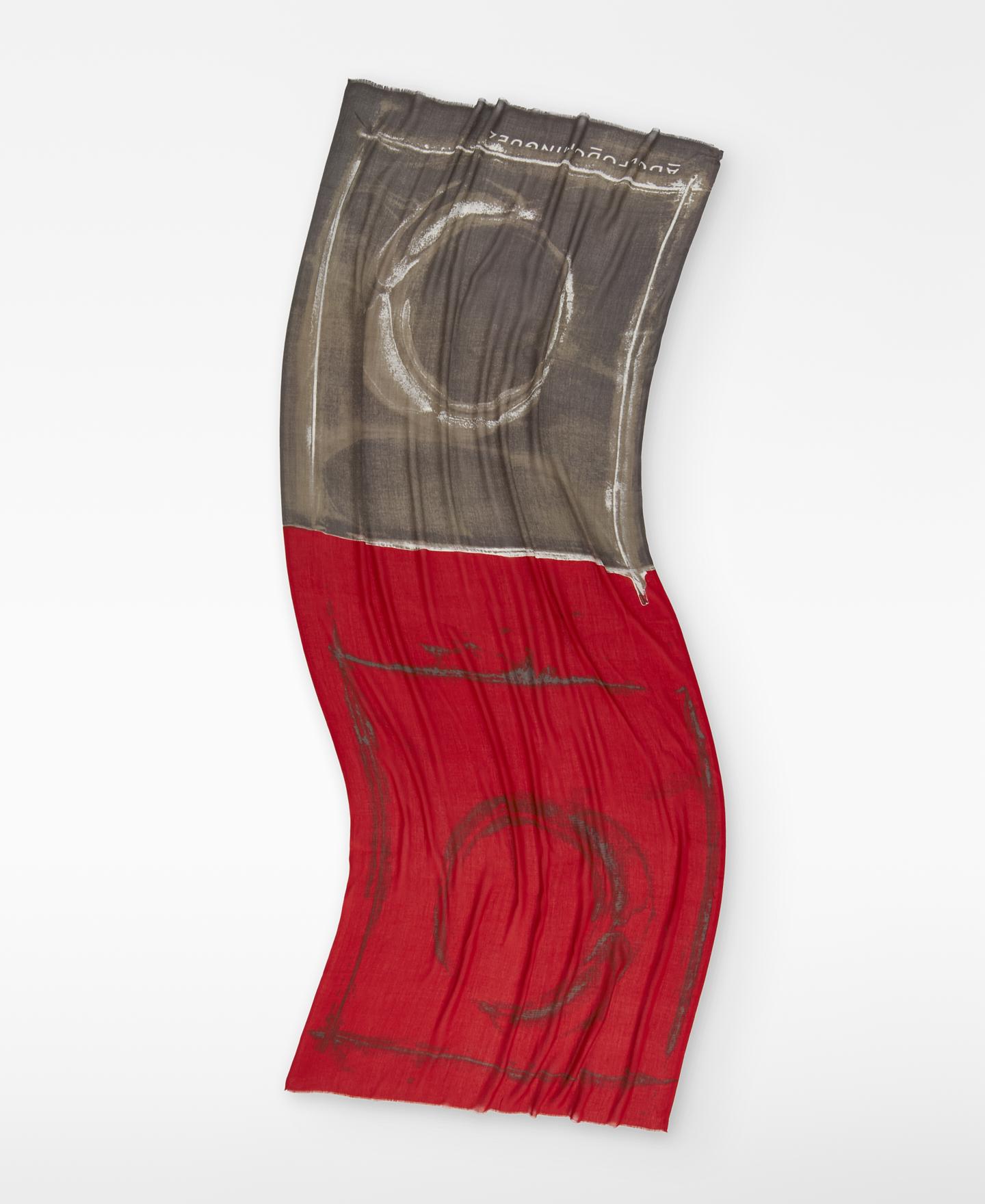 Xaile com Estampado em Modal Responsável Vermelho / Cinzento-2
