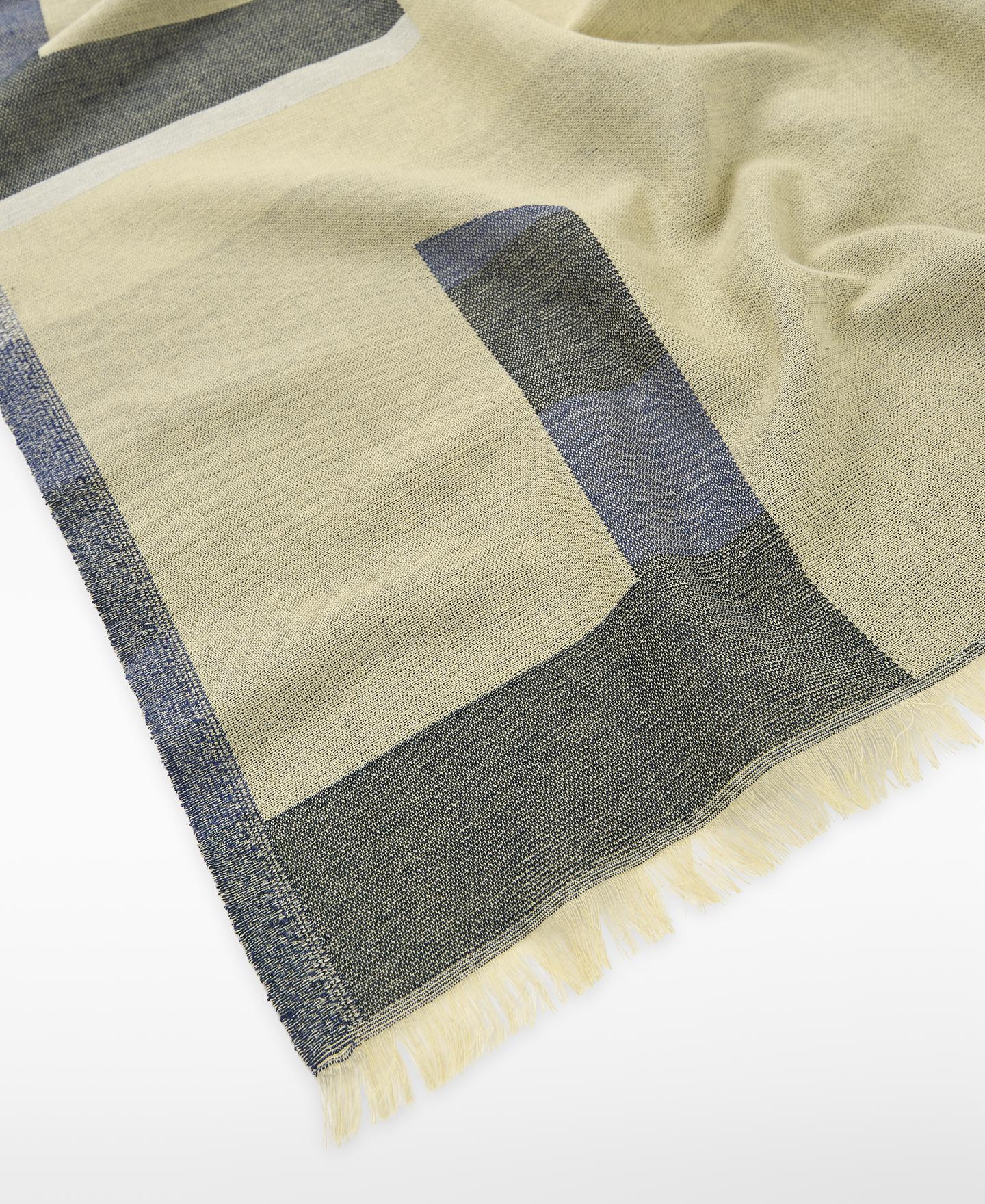 Xaile em Jacquard e Maxi Logo Às Riscas Bege-3