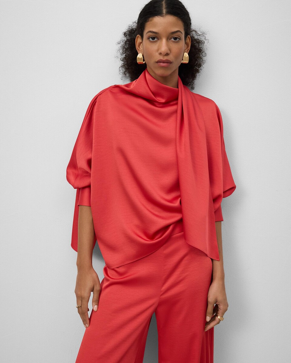 Top Amplo com Gola Dreapeada Vermelho-1