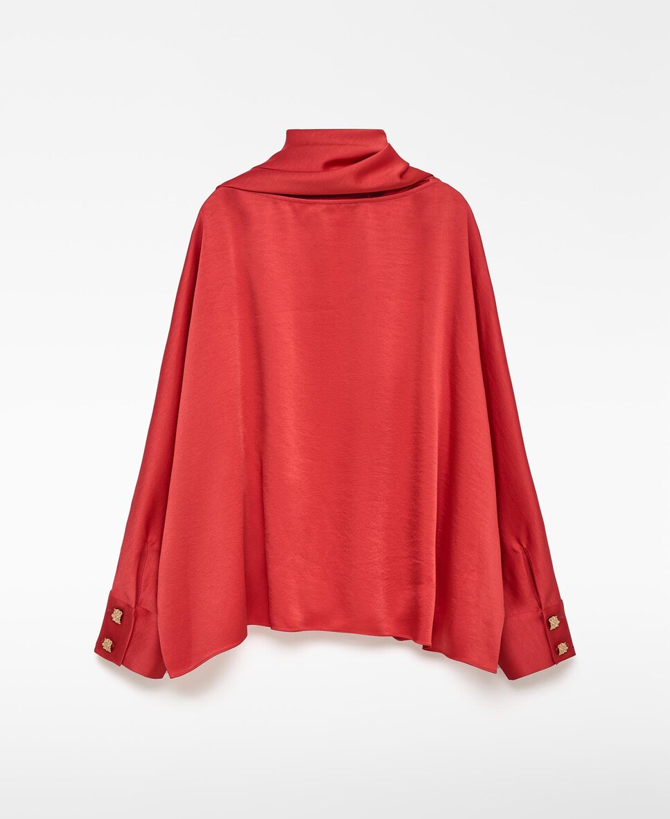 Top Amplo com Gola Dreapeada Vermelho-5
