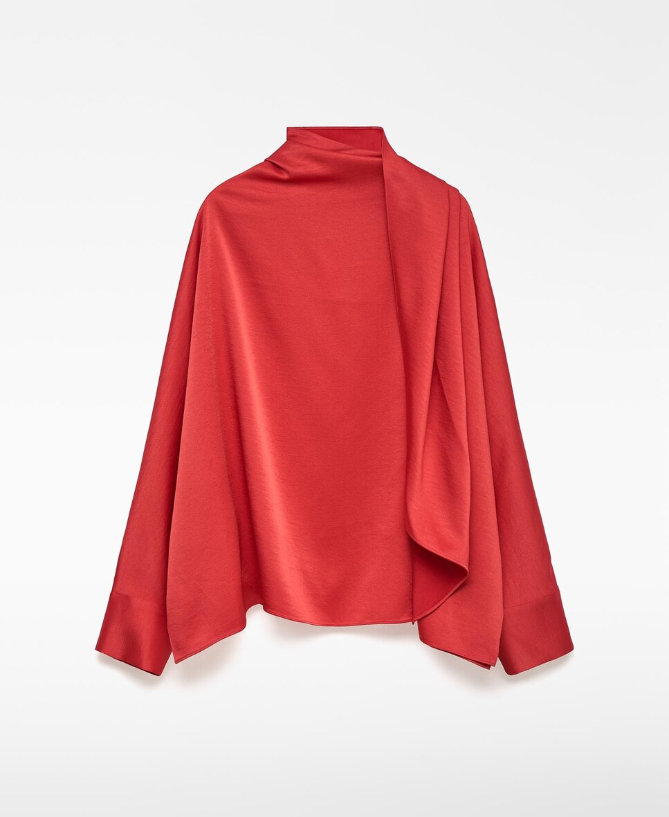 Top Amplo com Gola Dreapeada Vermelho-6