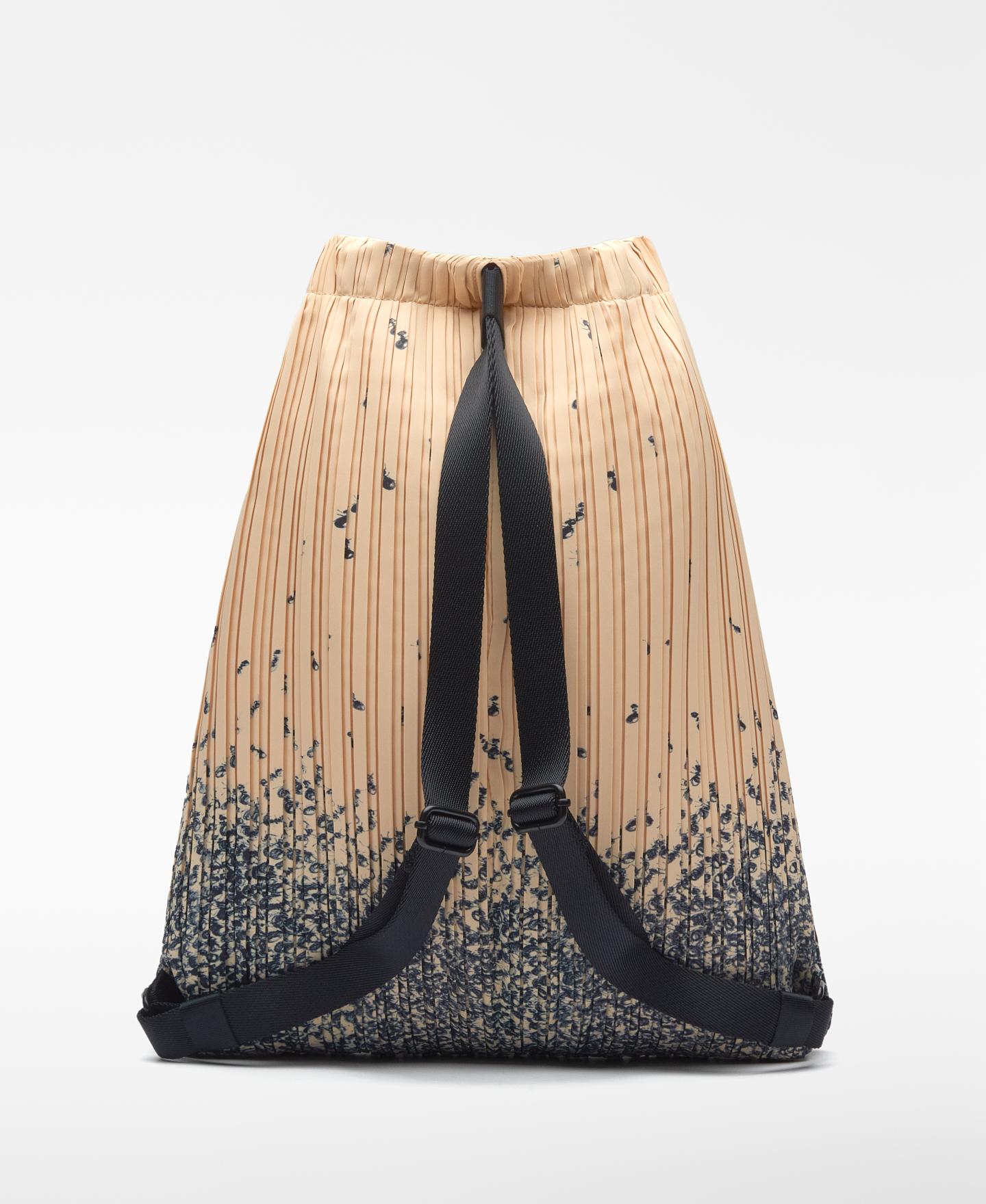 Mochila em Crinkle Estampado Azul / Bege-2
