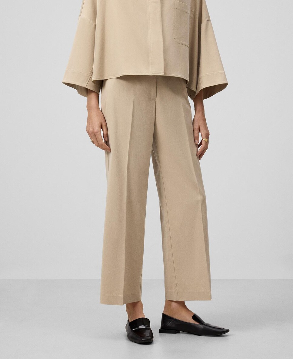 Camisa Ampla com Linha Quadrada Pedra-3