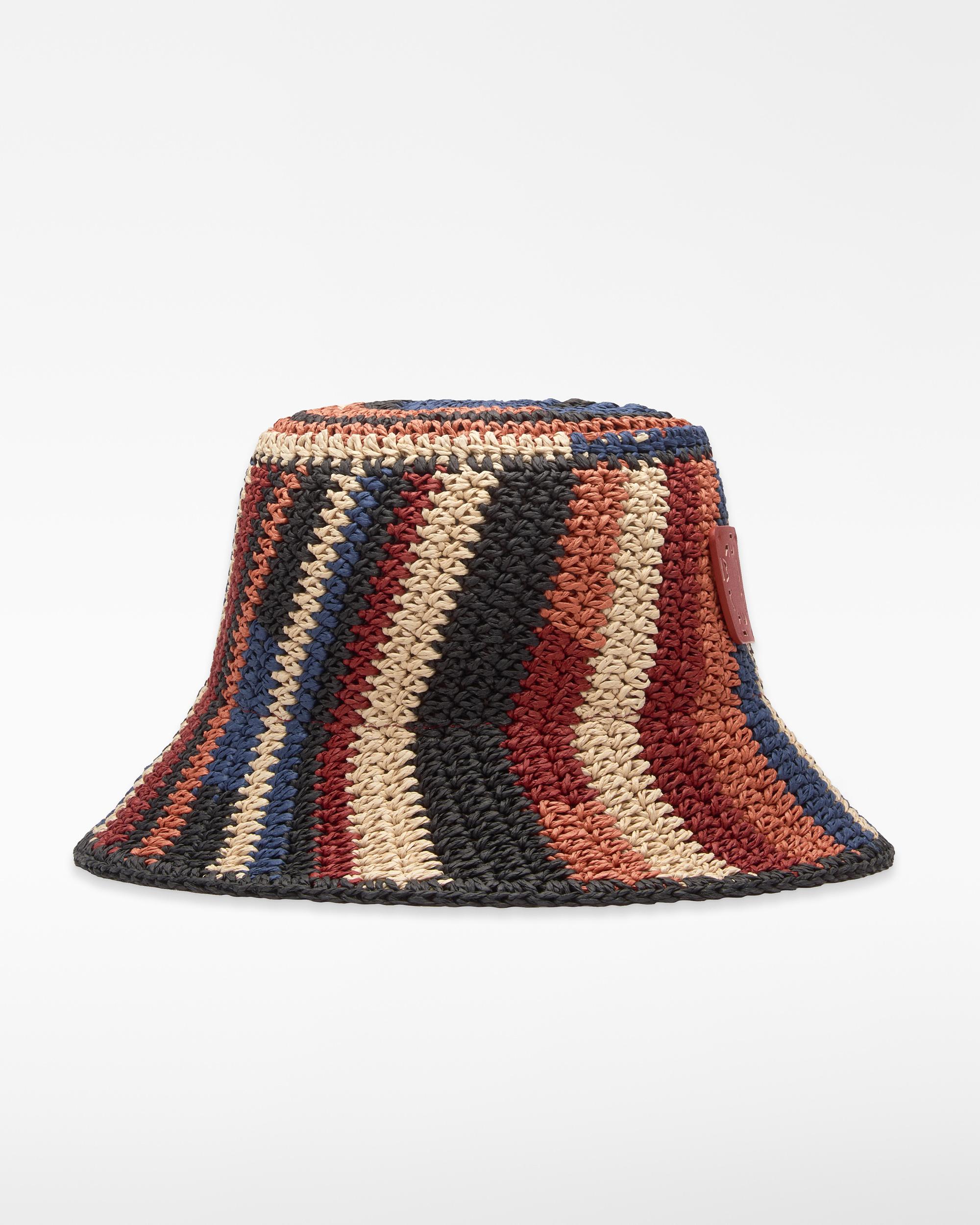 Chapéu Tipo Bucket em Crochet de Papel Multicolor-1