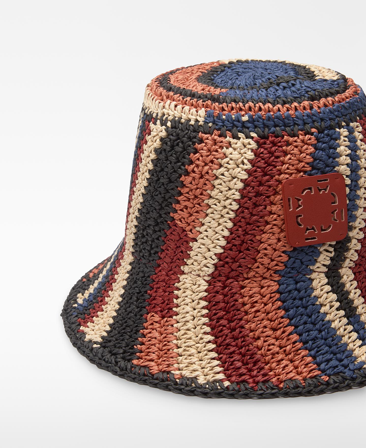 Chapéu Tipo Bucket em Crochet de Papel Multicolor-3