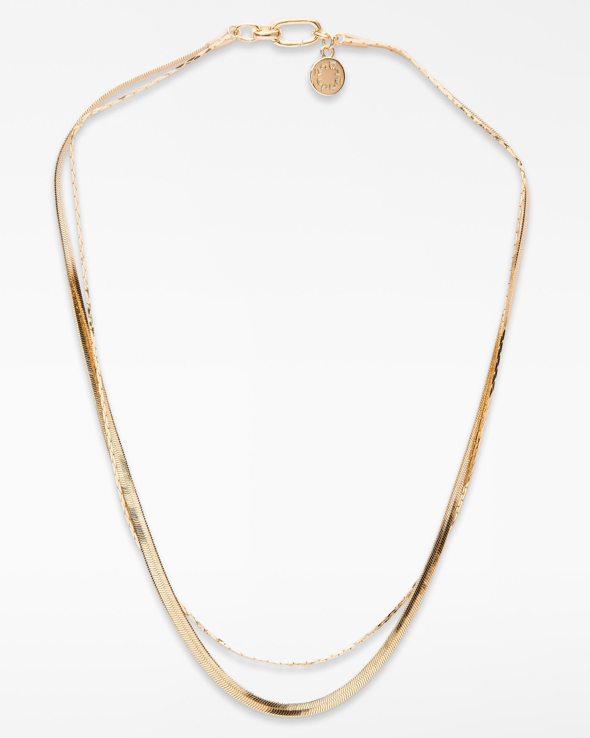 Colar Dourado de Corrente Dupla Ouro-1
