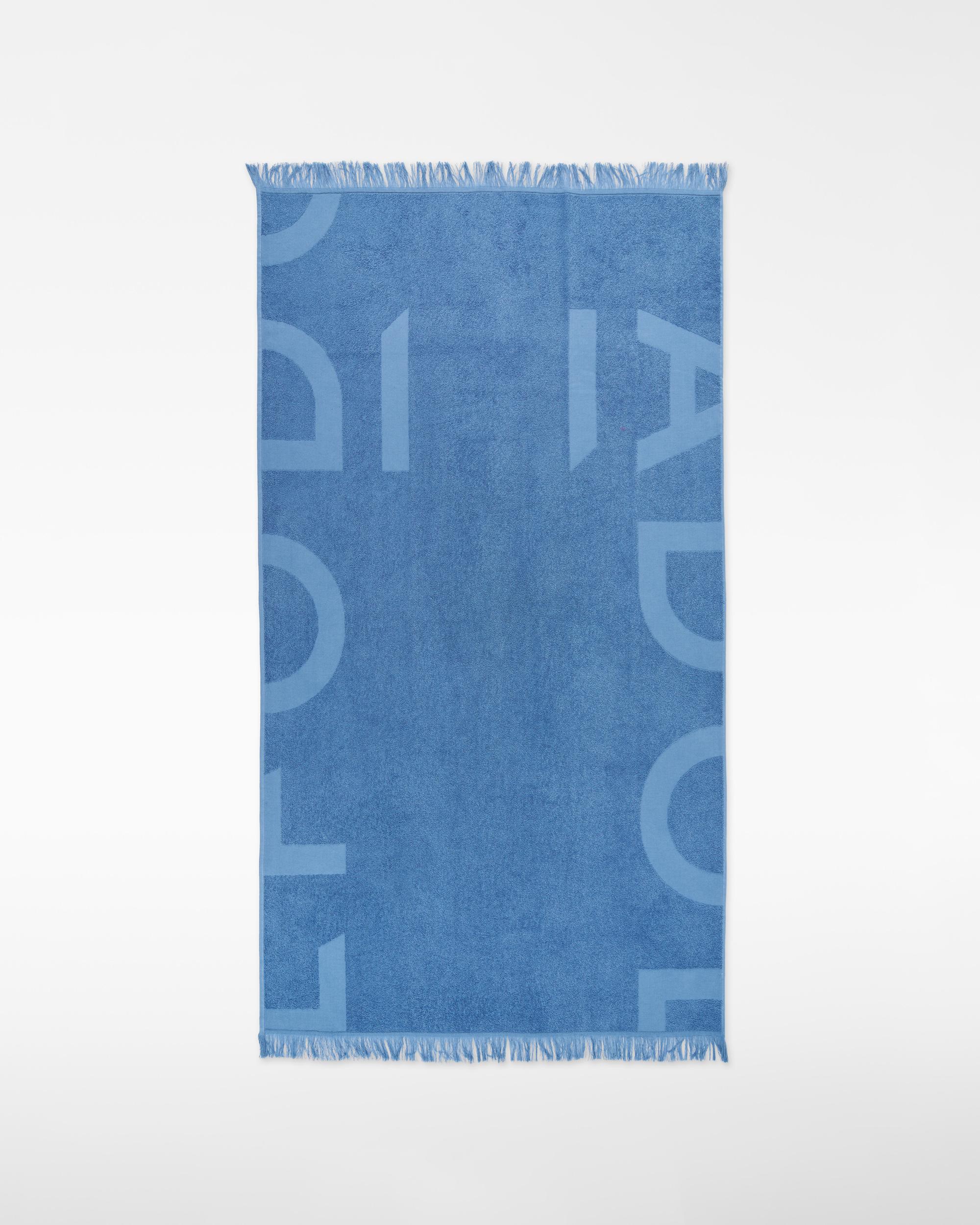 Toalha de Praia com Maxi Logo em Jacquard Azul-índigo-1