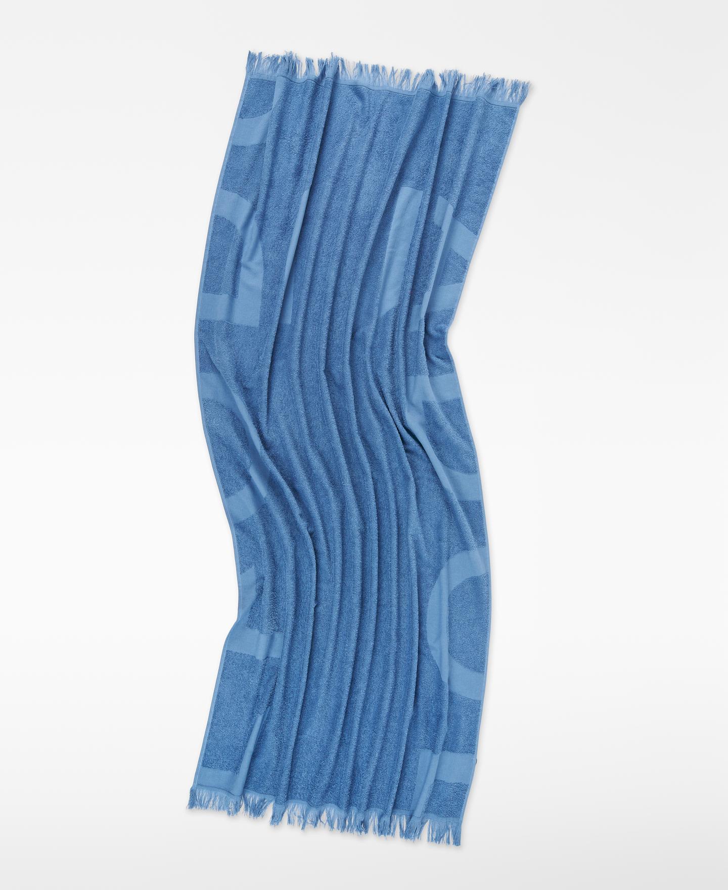 Toalha de Praia com Maxi Logo em Jacquard Azul-índigo-2