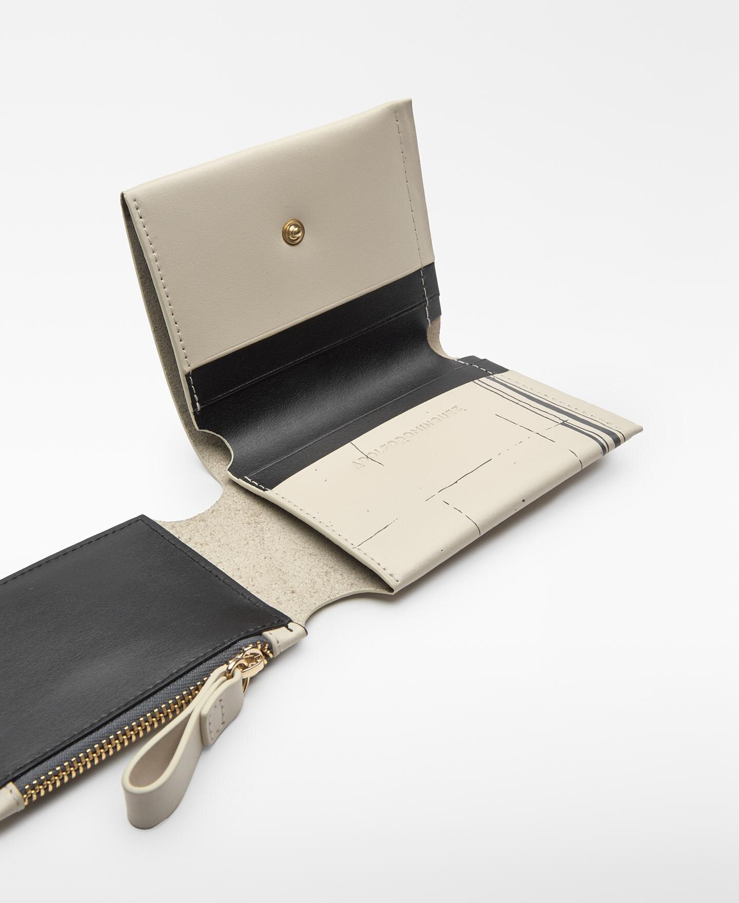Porta-moedas de Pele com Estampado Bege-3