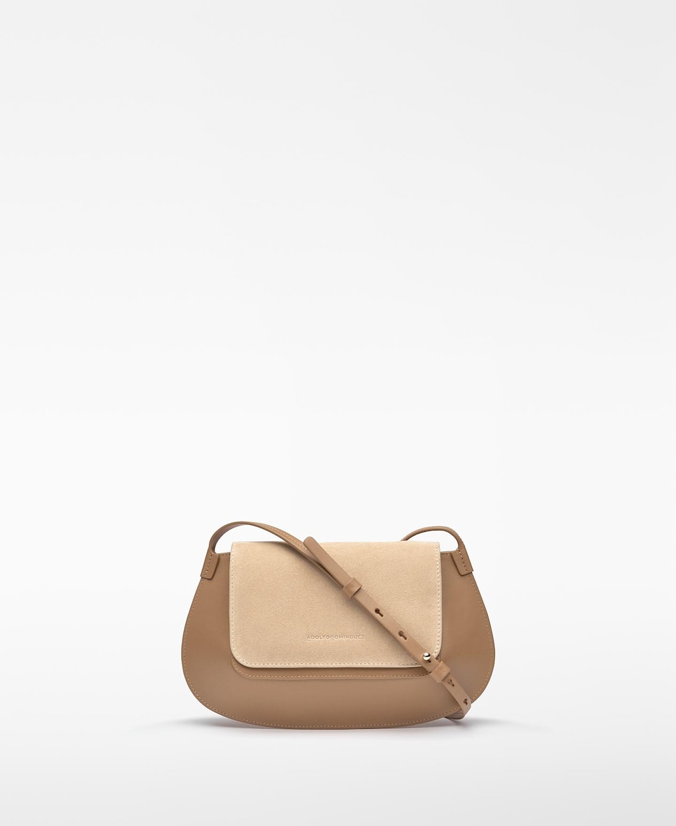 Mala a Tiracolo Mini Dorna de Pele Camel-1