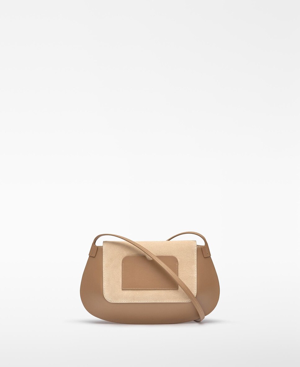 Mala a Tiracolo Mini Dorna de Pele Camel-2