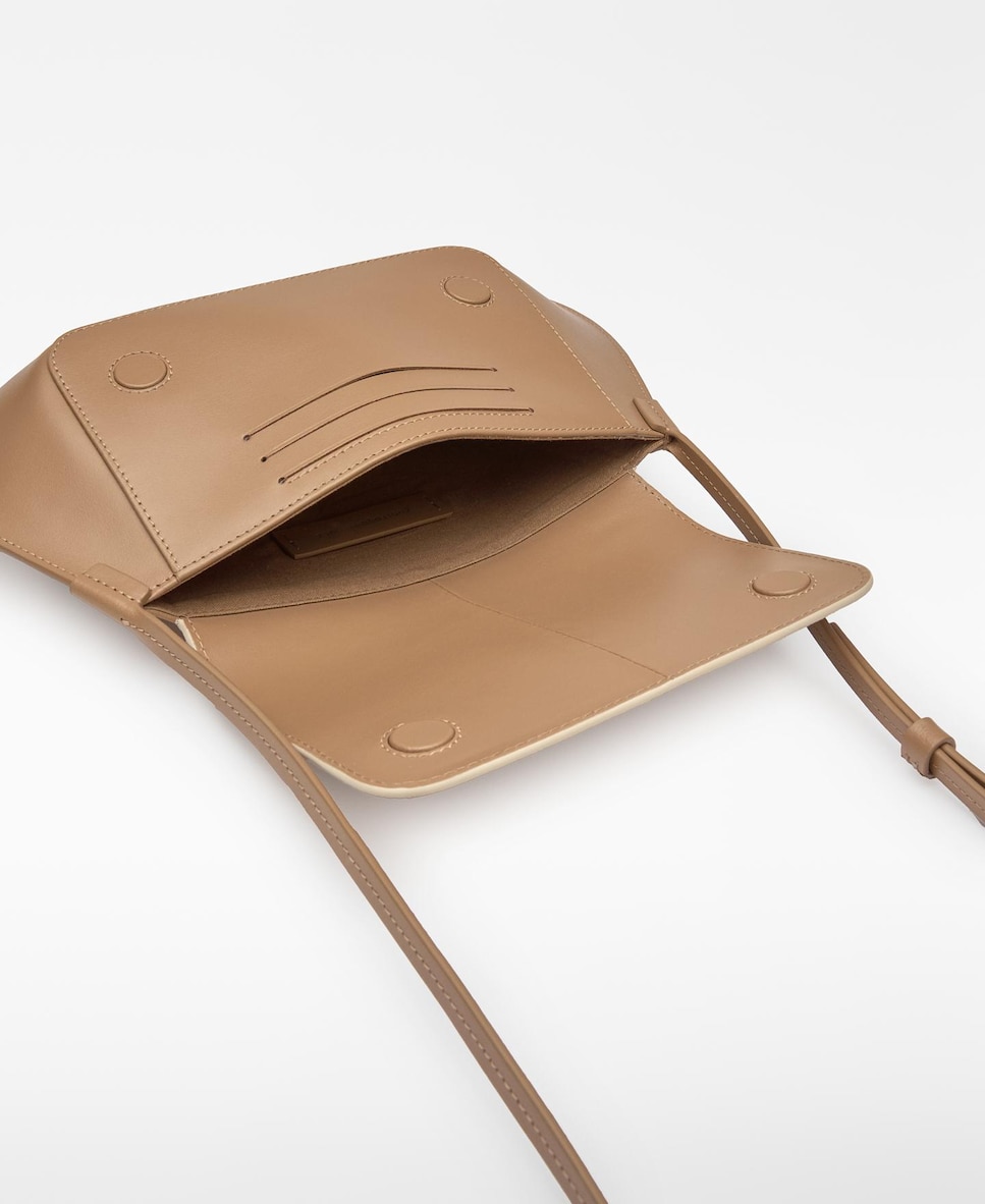 Mala a Tiracolo Mini Dorna de Pele Camel-3