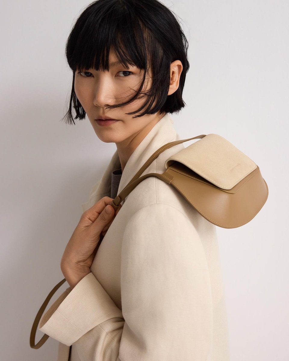 Mala a Tiracolo Mini Dorna de Pele Camel-6