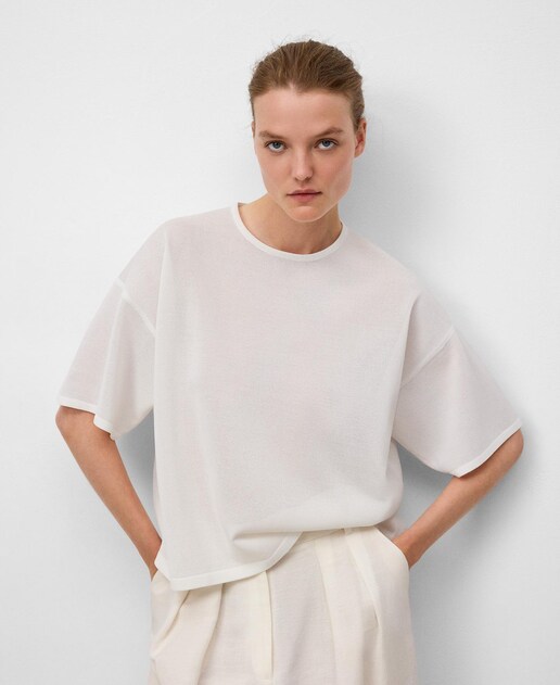 Imagem 0 de Camisola de Manga Curta em Malha Fina