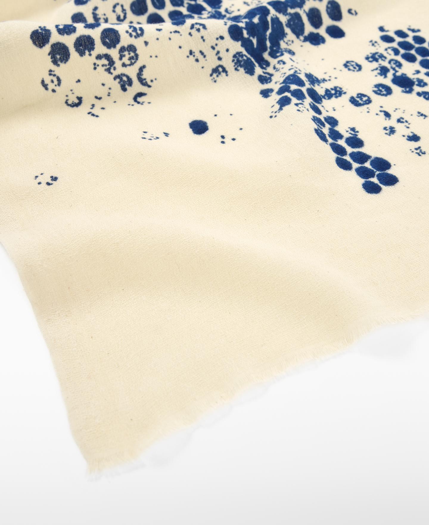 Écharpe de Algodão com Estampado Jacquard Branco / Bordeaux-3