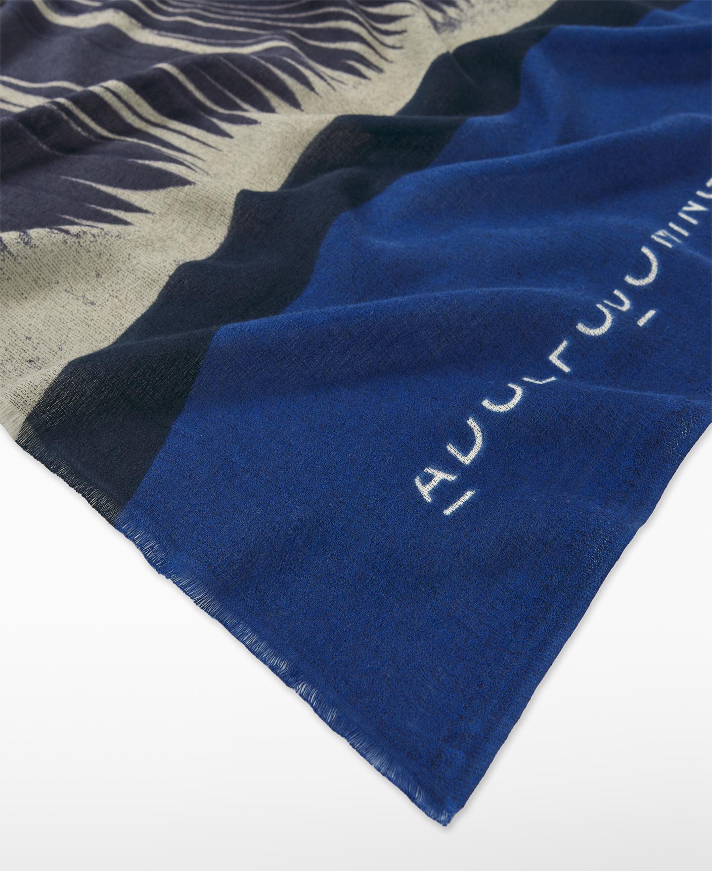 Xaile Estampado de Algodão Orgânico Azul / Preto-3