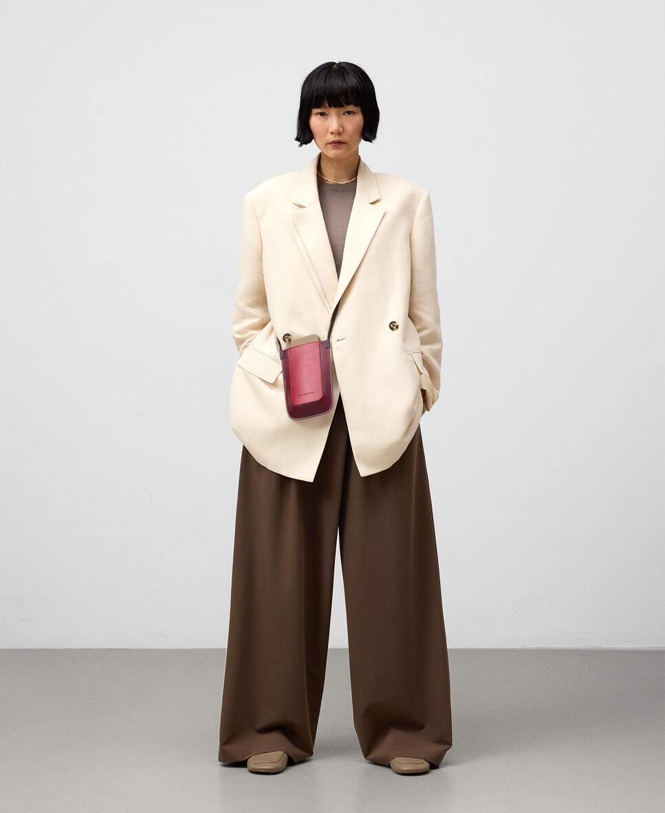 Porta-telemóvel Dorna de Pele Tricolor Grená-4