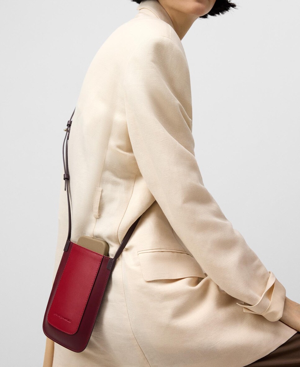 Porta-telemóvel Dorna de Pele Tricolor Grená-5