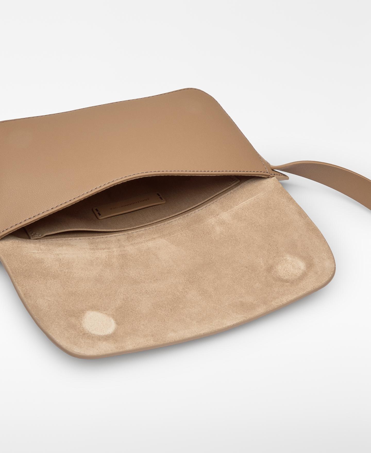 Bolsa de Cintura Dorna de Camurça Bege / Castanho-3