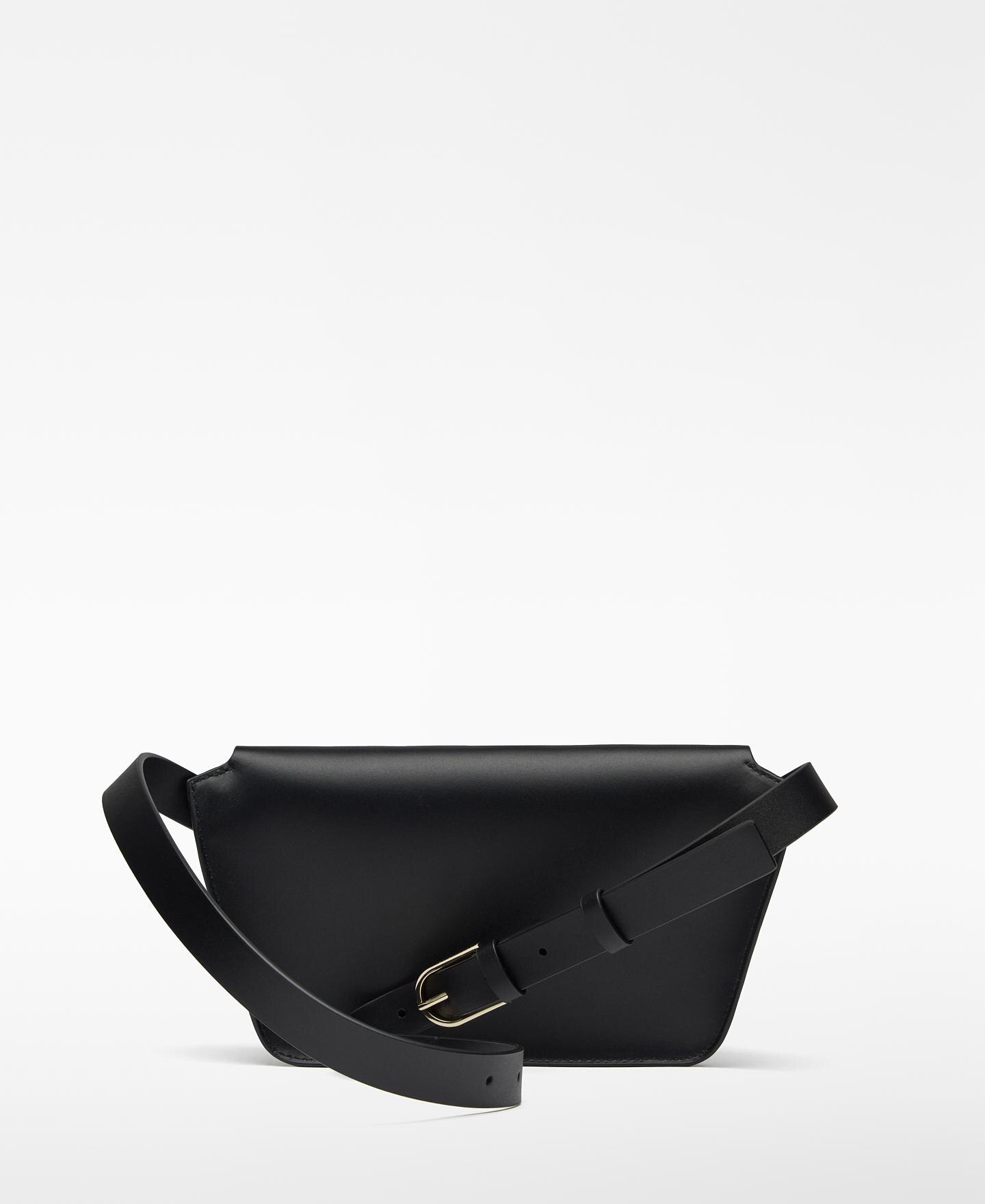 Bolsa de Cintura de Pele Dorna Preto-2