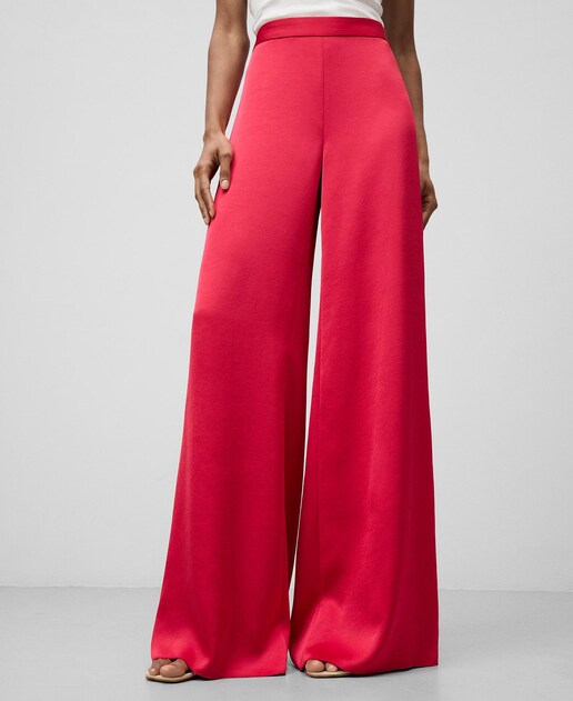 Imagem 0 de Calças Palazzo de Perna Larga com Fecho Zip Invisível