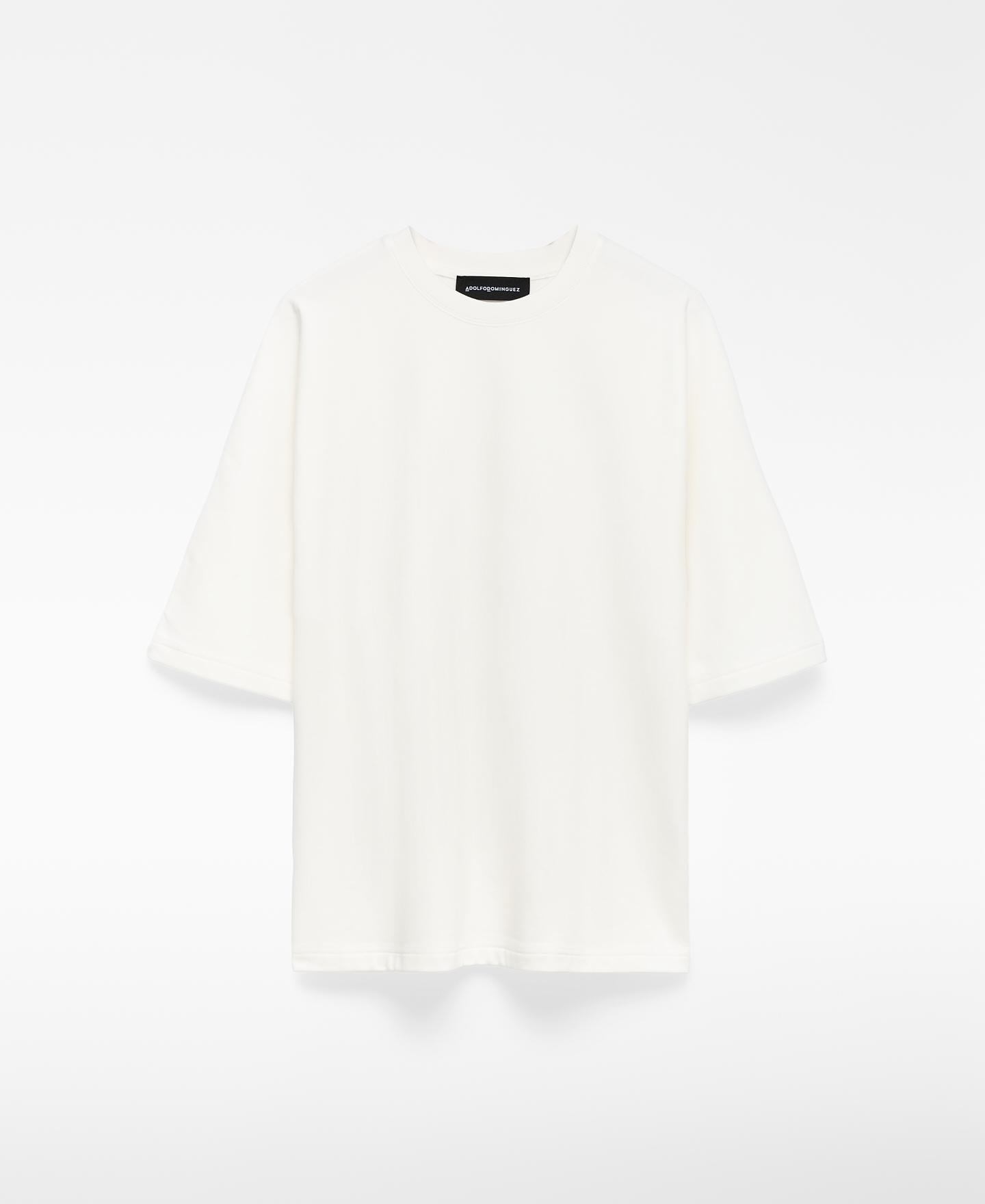 T-shirt de Manga Curta com Corte nas Costas Branco-5