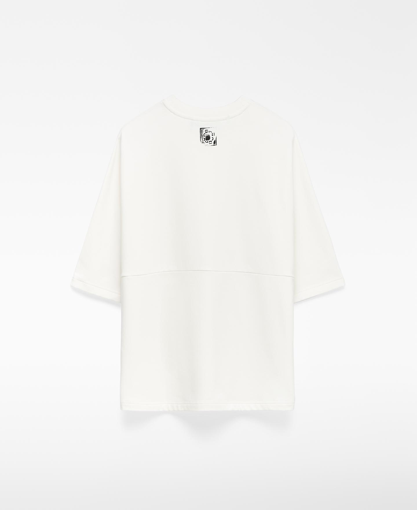 T-shirt de Manga Curta com Corte nas Costas Branco-6