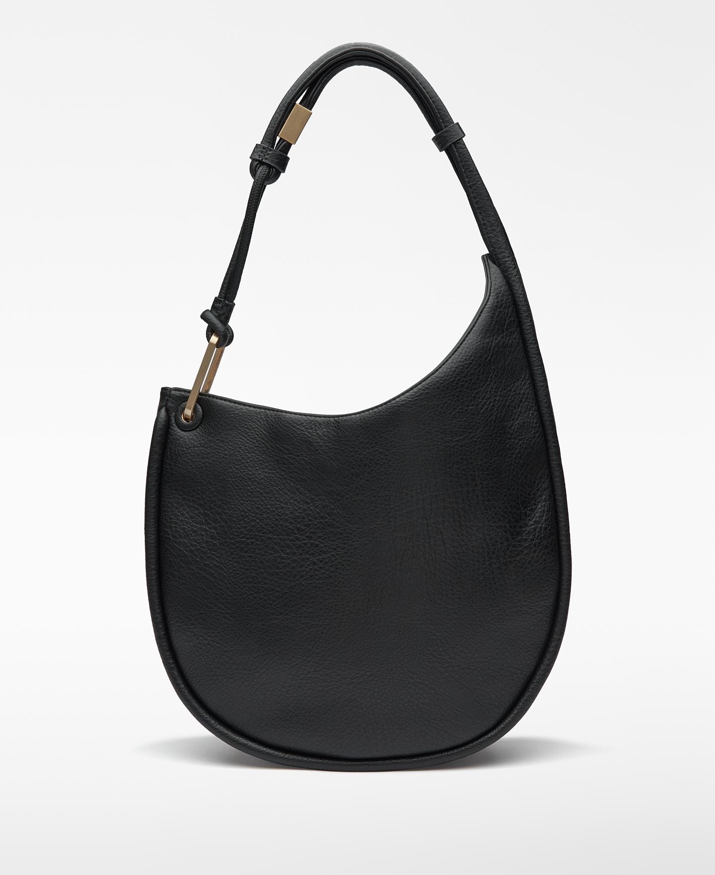 Mala de Ombro Luna Estilo Hobo Irregular Preto-2