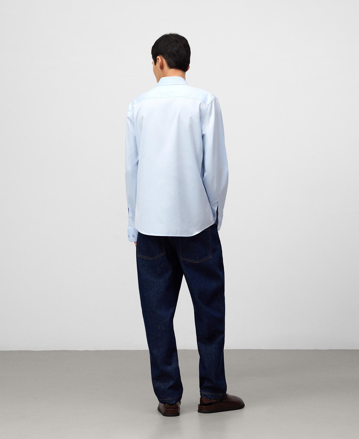 Camisa Regular Fit com Gola Lapela Azul-claro-3