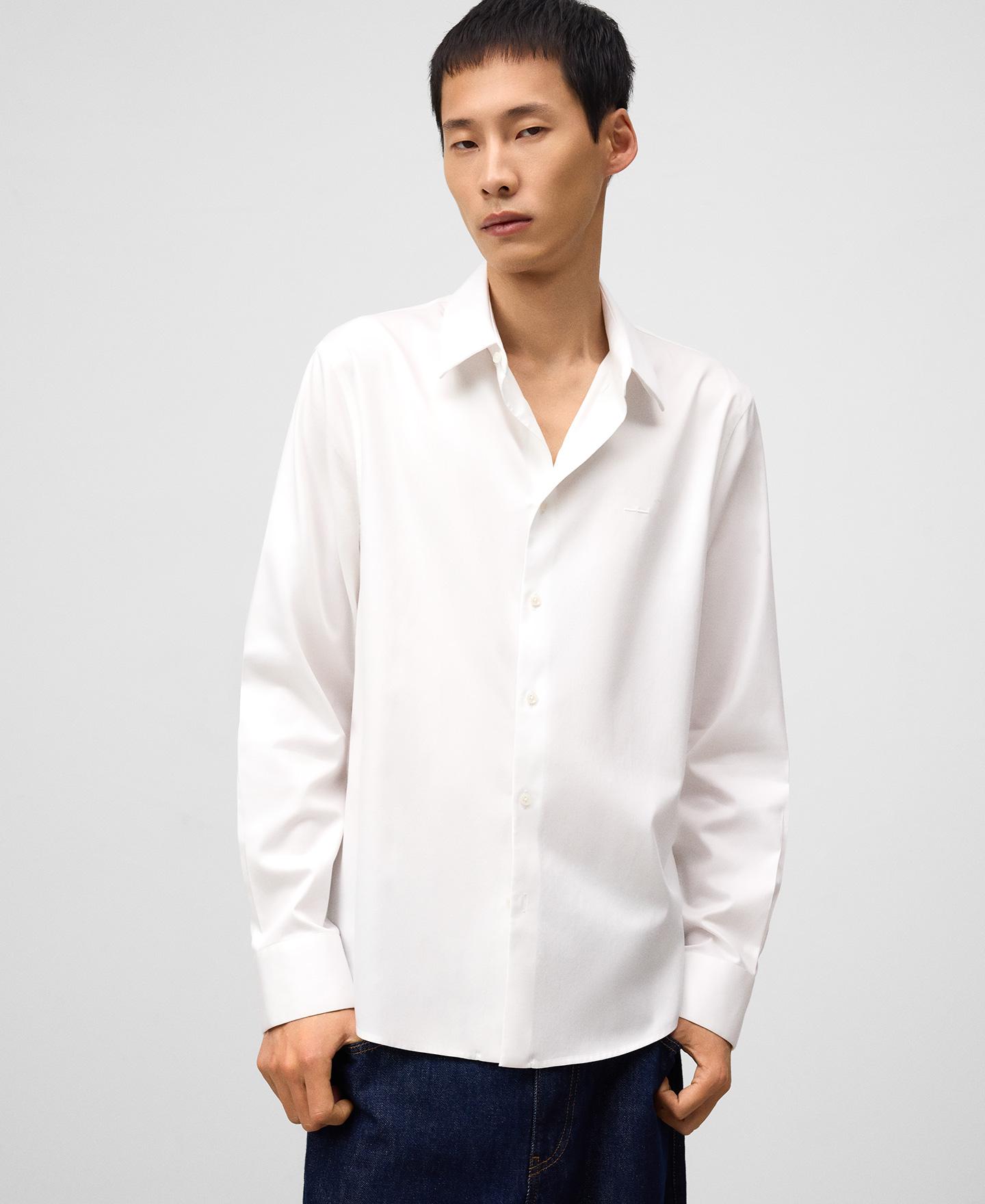 Camisa Regular Fit com Gola Lapela Branco-1