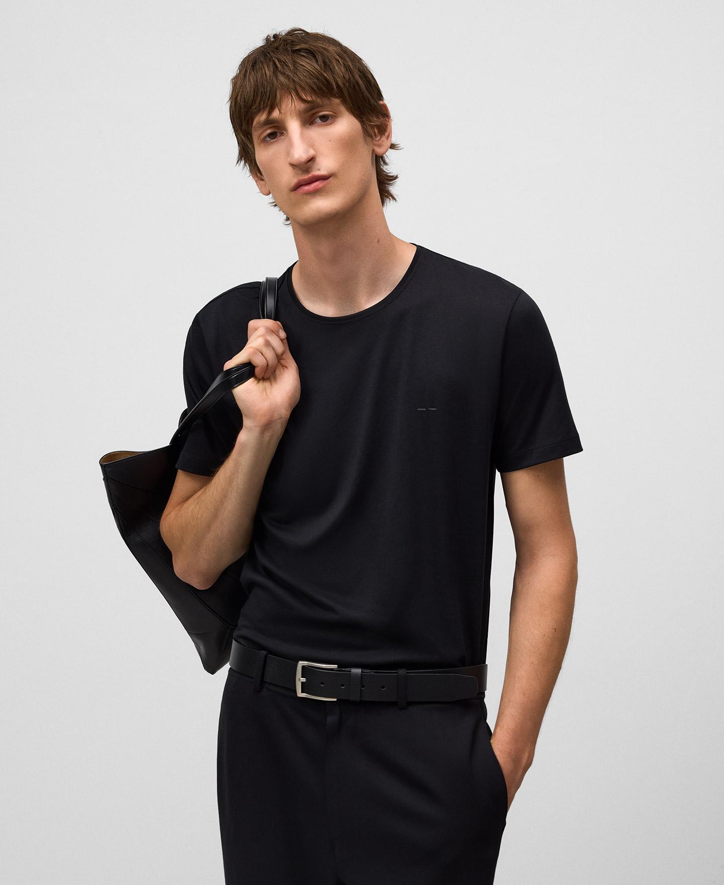T-shirt Regular Fit de Manga Curta Preto-1
